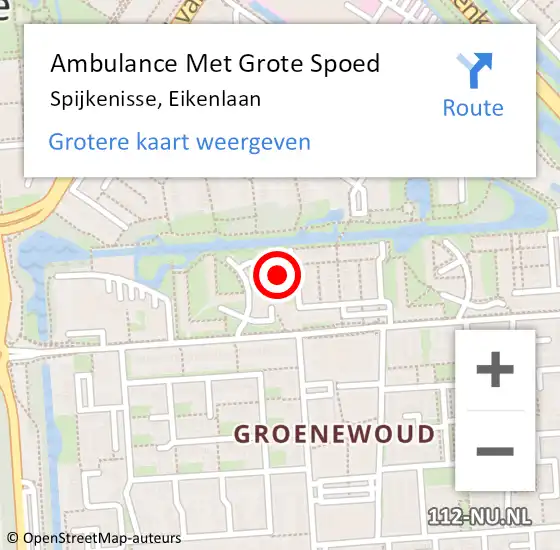 Locatie op kaart van de 112 melding: Ambulance Met Grote Spoed Naar Spijkenisse, Eikenlaan op 27 juni 2024 05:23