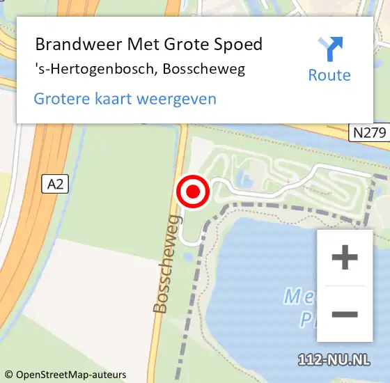 Locatie op kaart van de 112 melding: Brandweer Met Grote Spoed Naar 's-Hertogenbosch, Bosscheweg op 27 juni 2024 06:29