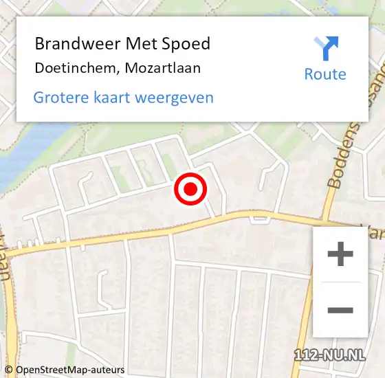 Locatie op kaart van de 112 melding: Brandweer Met Spoed Naar Doetinchem, Mozartlaan op 27 juni 2024 07:05