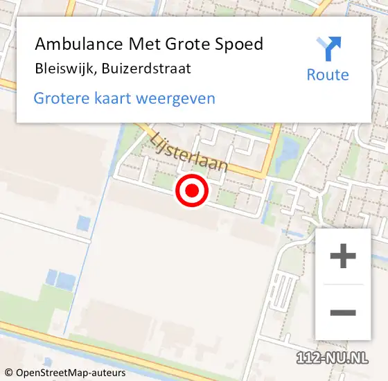 Locatie op kaart van de 112 melding: Ambulance Met Grote Spoed Naar Bleiswijk, Buizerdstraat op 27 juni 2024 07:14