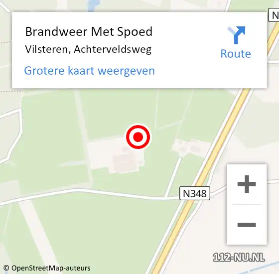 Locatie op kaart van de 112 melding: Brandweer Met Spoed Naar Vilsteren, Achterveldsweg op 27 juni 2024 07:45