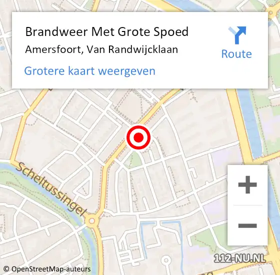 Locatie op kaart van de 112 melding: Brandweer Met Grote Spoed Naar Amersfoort, Van Randwijcklaan op 27 juni 2024 07:52