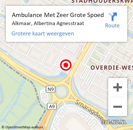 Locatie op kaart van de 112 melding: Ambulance Met Zeer Grote Spoed Naar Alkmaar, Albertina Agnesstraat op 27 juni 2024 08:06