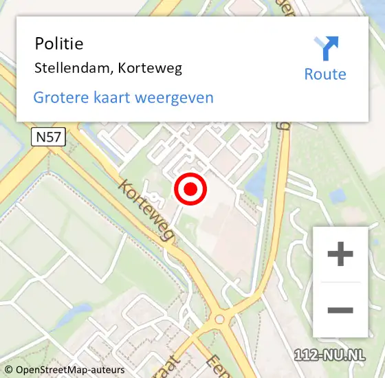 Locatie op kaart van de 112 melding: Politie Stellendam, Korteweg op 27 juni 2024 08:06