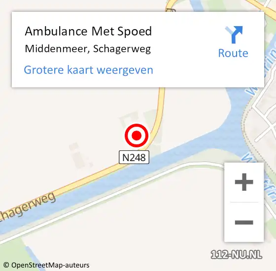 Locatie op kaart van de 112 melding: Ambulance Met Spoed Naar Middenmeer, Schagerweg op 27 juni 2024 08:51