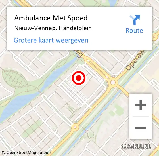 Locatie op kaart van de 112 melding: Ambulance Met Spoed Naar Nieuw-Vennep, Händelplein op 27 juni 2024 09:59