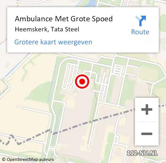 Locatie op kaart van de 112 melding: Ambulance Met Grote Spoed Naar Heemskerk, Tata Steel op 27 juni 2024 10:24