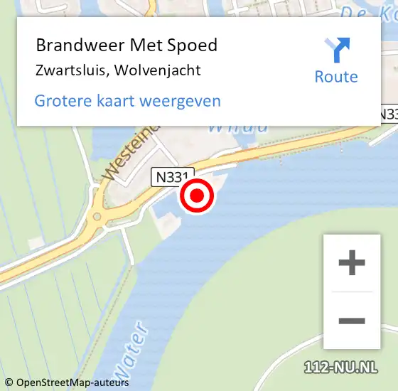 Locatie op kaart van de 112 melding: Brandweer Met Spoed Naar Zwartsluis, Wolvenjacht op 27 juni 2024 10:37