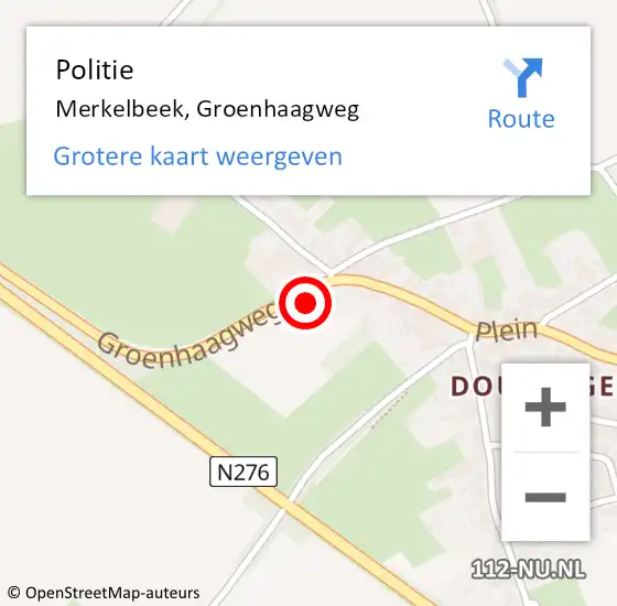 Locatie op kaart van de 112 melding: Politie Merkelbeek, Groenhaagweg op 27 juni 2024 10:53