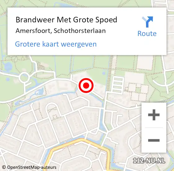 Locatie op kaart van de 112 melding: Brandweer Met Grote Spoed Naar Amersfoort, Schothorsterlaan op 27 juni 2024 11:20