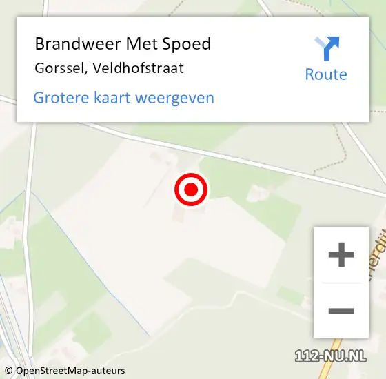 Locatie op kaart van de 112 melding: Brandweer Met Spoed Naar Gorssel, Veldhofstraat op 27 juni 2024 11:25