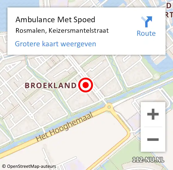 Locatie op kaart van de 112 melding: Ambulance Met Spoed Naar Rosmalen, Keizersmantelstraat op 10 oktober 2014 21:47