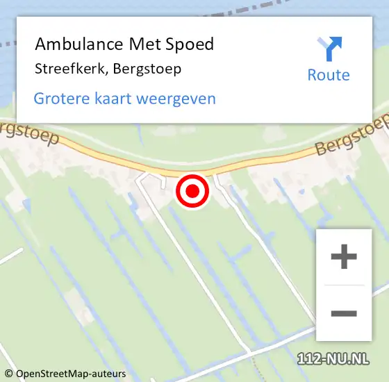 Locatie op kaart van de 112 melding: Ambulance Met Spoed Naar Streefkerk, Bergstoep op 27 juni 2024 11:40