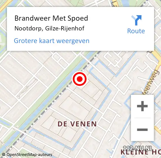 Locatie op kaart van de 112 melding: Brandweer Met Spoed Naar Nootdorp, Gilze-Rijenhof op 27 juni 2024 11:46