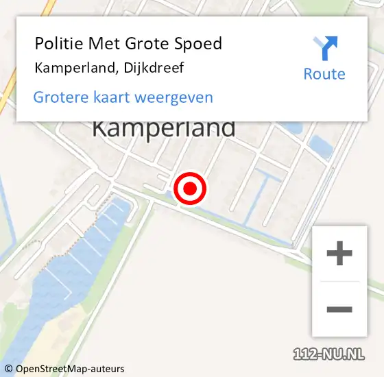 Locatie op kaart van de 112 melding: Politie Met Grote Spoed Naar Kamperland, Dijkdreef op 27 juni 2024 12:00