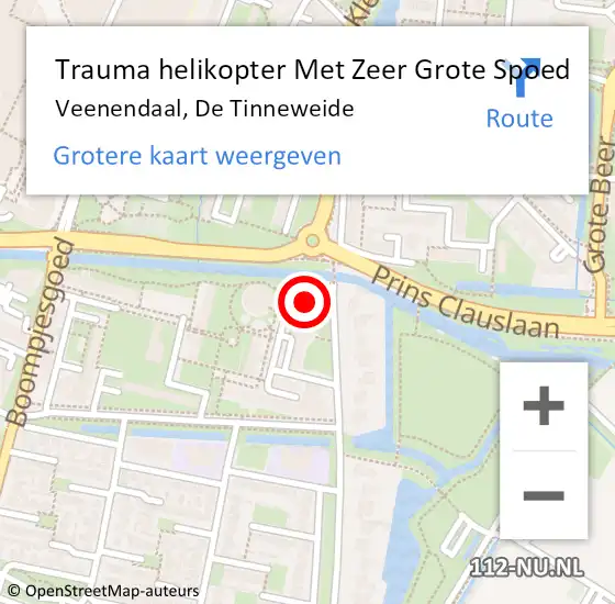 Locatie op kaart van de 112 melding: Trauma helikopter Met Zeer Grote Spoed Naar Veenendaal, De Tinneweide op 27 juni 2024 13:02