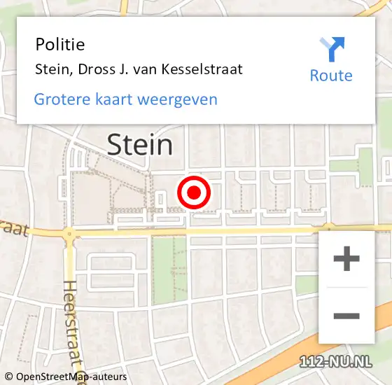 Locatie op kaart van de 112 melding: Politie Stein, Dross J. van Kesselstraat op 27 juni 2024 13:07