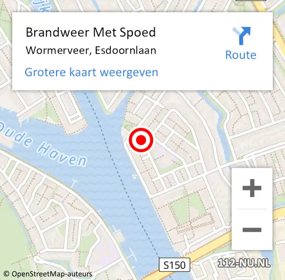 Locatie op kaart van de 112 melding: Brandweer Met Spoed Naar Wormerveer, Esdoornlaan op 27 juni 2024 13:13