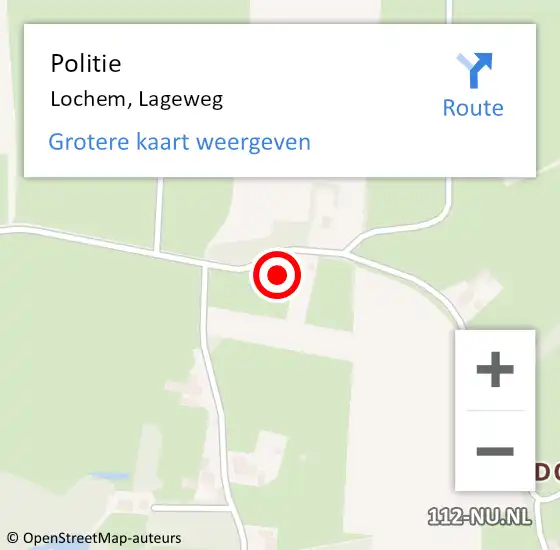 Locatie op kaart van de 112 melding: Politie Lochem, Lageweg op 27 juni 2024 13:14