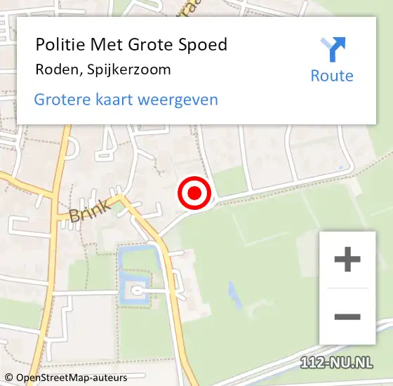 Locatie op kaart van de 112 melding: Politie Met Grote Spoed Naar Roden, Spijkerzoom op 27 juni 2024 13:20