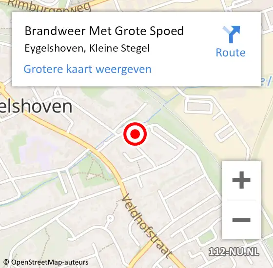 Locatie op kaart van de 112 melding: Brandweer Met Grote Spoed Naar Eygelshoven, Kleine Stegel op 27 juni 2024 13:20