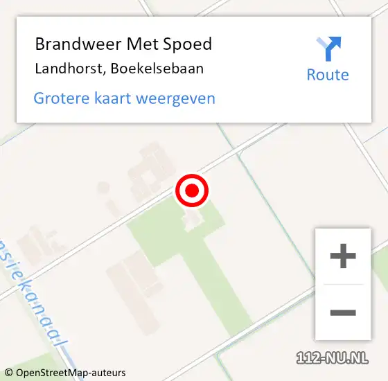 Locatie op kaart van de 112 melding: Brandweer Met Spoed Naar Landhorst, Boekelsebaan op 27 juni 2024 13:23