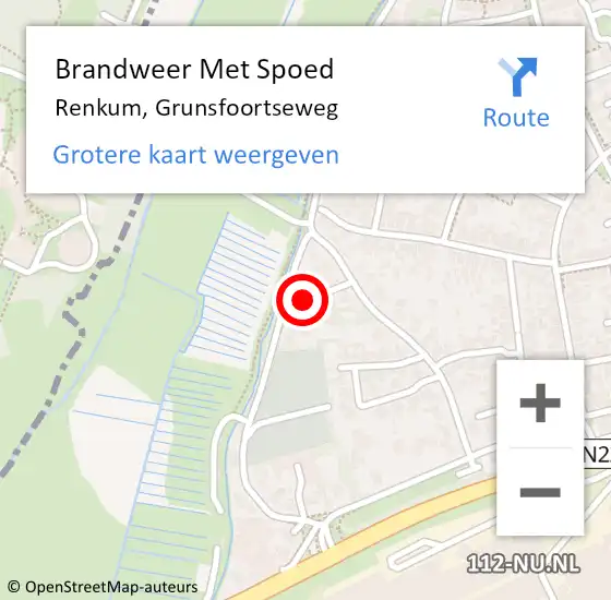 Locatie op kaart van de 112 melding: Brandweer Met Spoed Naar Renkum, Grunsfoortseweg op 27 juni 2024 13:55