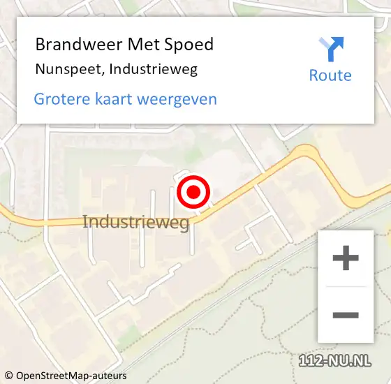 Locatie op kaart van de 112 melding: Brandweer Met Spoed Naar Nunspeet, Industrieweg op 27 juni 2024 13:55