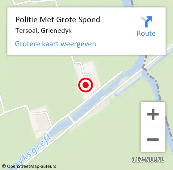 Locatie op kaart van de 112 melding: Politie Met Grote Spoed Naar Tersoal, Grienedyk op 27 juni 2024 14:02