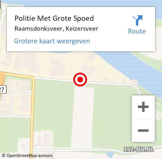 Locatie op kaart van de 112 melding: Politie Met Grote Spoed Naar Raamsdonksveer, Keizersveer op 27 juni 2024 14:04