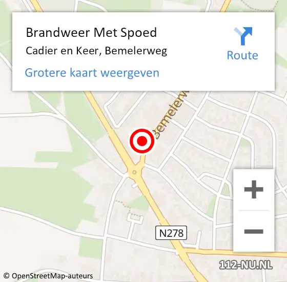 Locatie op kaart van de 112 melding: Brandweer Met Spoed Naar Cadier en Keer, Bemelerweg op 27 juni 2024 14:05