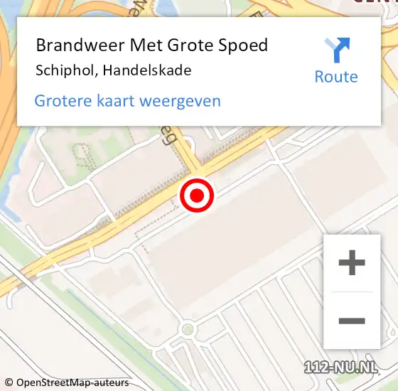 Locatie op kaart van de 112 melding: Brandweer Met Grote Spoed Naar Schiphol, Handelskade op 27 juni 2024 14:27