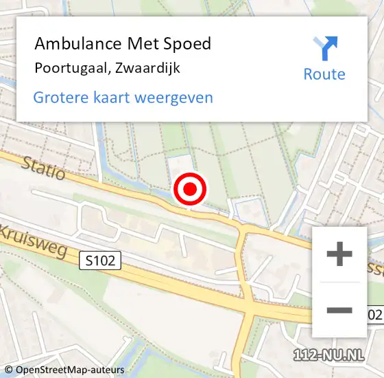 Locatie op kaart van de 112 melding: Ambulance Met Spoed Naar Poortugaal, Zwaardijk op 27 juni 2024 14:29