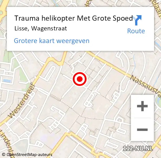 Locatie op kaart van de 112 melding: Trauma helikopter Met Grote Spoed Naar Lisse, Wagenstraat op 27 juni 2024 14:58