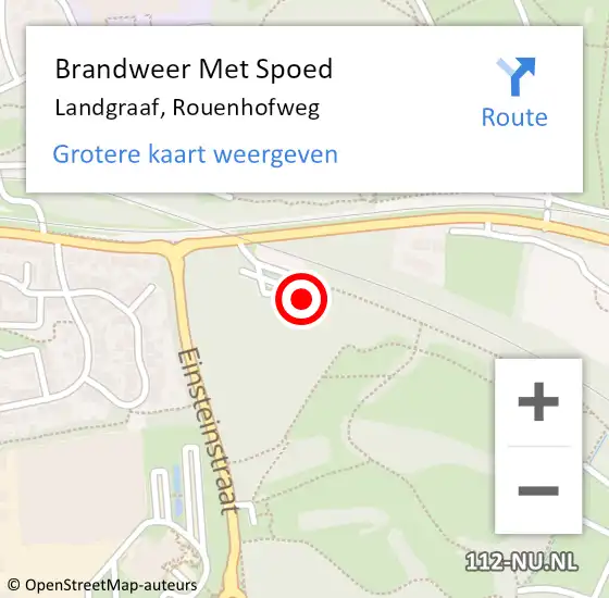 Locatie op kaart van de 112 melding: Brandweer Met Spoed Naar Landgraaf, Rouenhofweg op 27 juni 2024 15:08