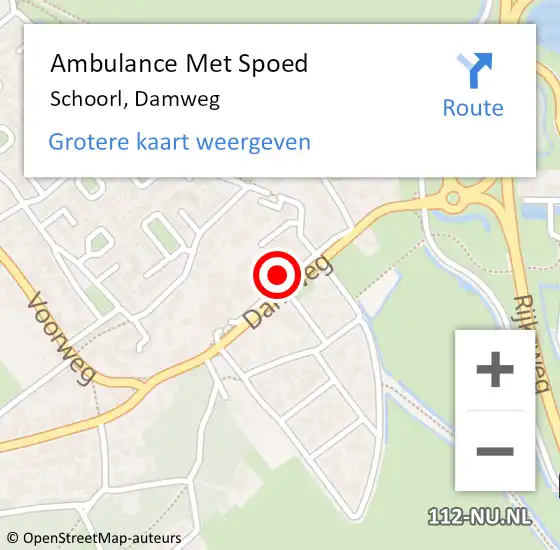 Locatie op kaart van de 112 melding: Ambulance Met Spoed Naar Schoorl, Damweg op 27 juni 2024 15:34