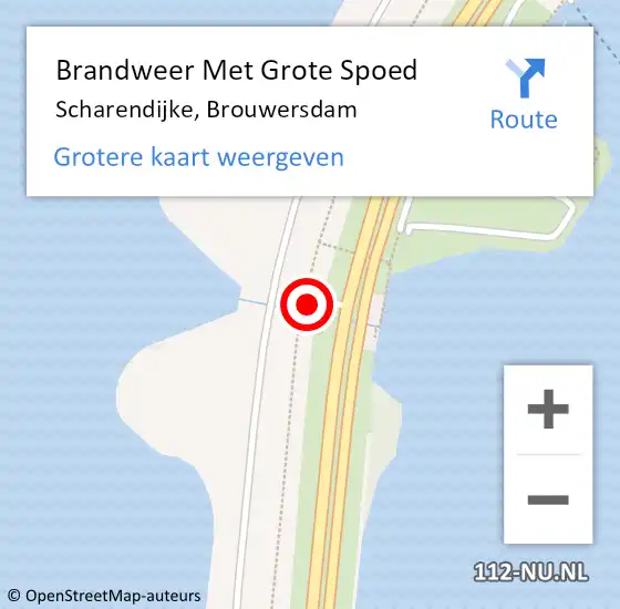 Locatie op kaart van de 112 melding: Brandweer Met Grote Spoed Naar Scharendijke, Brouwersdam op 27 juni 2024 15:40