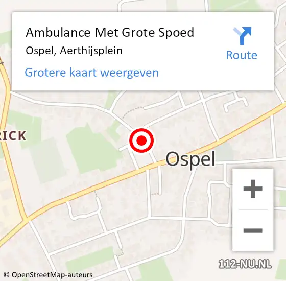 Locatie op kaart van de 112 melding: Ambulance Met Grote Spoed Naar Ospel, Aerthijsplein op 10 oktober 2014 22:35