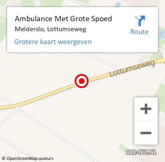 Locatie op kaart van de 112 melding: Ambulance Met Grote Spoed Naar Melderslo, Lottumseweg op 17 oktober 2013 10:08