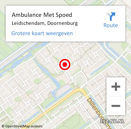 Locatie op kaart van de 112 melding: Ambulance Met Spoed Naar Leidschendam, Doornenburg op 27 juni 2024 16:06