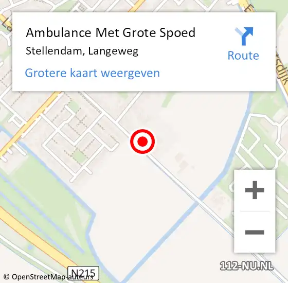 Locatie op kaart van de 112 melding: Ambulance Met Grote Spoed Naar Stellendam, Langeweg op 27 juni 2024 16:10