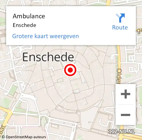 Locatie op kaart van de 112 melding: Ambulance Enschede op 27 juni 2024 16:13