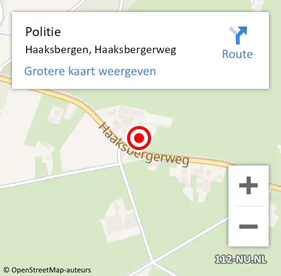 Locatie op kaart van de 112 melding: Politie Haaksbergen, Haaksbergerweg op 27 juni 2024 16:28