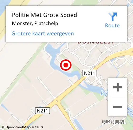 Locatie op kaart van de 112 melding: Politie Met Grote Spoed Naar Monster, Platschelp op 27 juni 2024 16:33