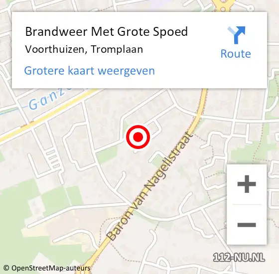 Locatie op kaart van de 112 melding: Brandweer Met Grote Spoed Naar Voorthuizen, Tromplaan op 27 juni 2024 16:45