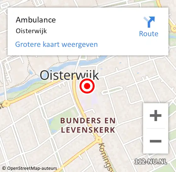 Locatie op kaart van de 112 melding: Ambulance Oisterwijk op 27 juni 2024 16:57