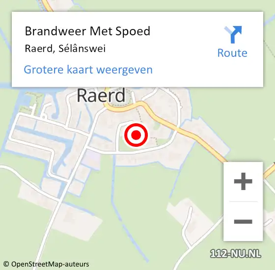 Locatie op kaart van de 112 melding: Brandweer Met Spoed Naar Raerd, Sélânswei op 27 juni 2024 17:18