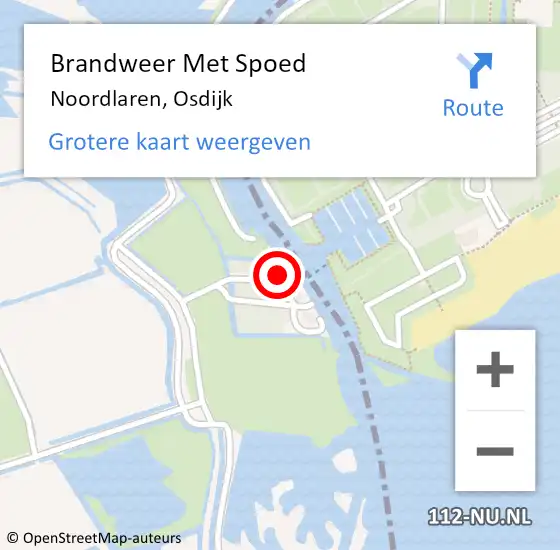 Locatie op kaart van de 112 melding: Brandweer Met Spoed Naar Noordlaren, Osdijk op 27 juni 2024 17:34