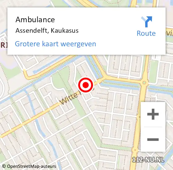 Locatie op kaart van de 112 melding: Ambulance Assendelft, Kaukasus op 27 juni 2024 17:55