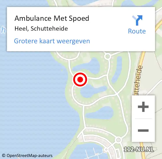 Locatie op kaart van de 112 melding: Ambulance Met Spoed Naar Heel, Schutteheide op 27 juni 2024 17:56